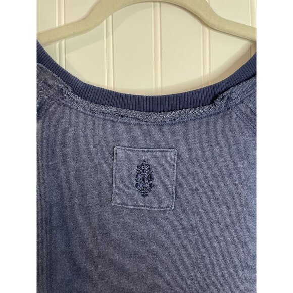 Free People Movement Blue Oversized Distressed Sweatshirt S Cotton/Polyester - Picture 14 of 16